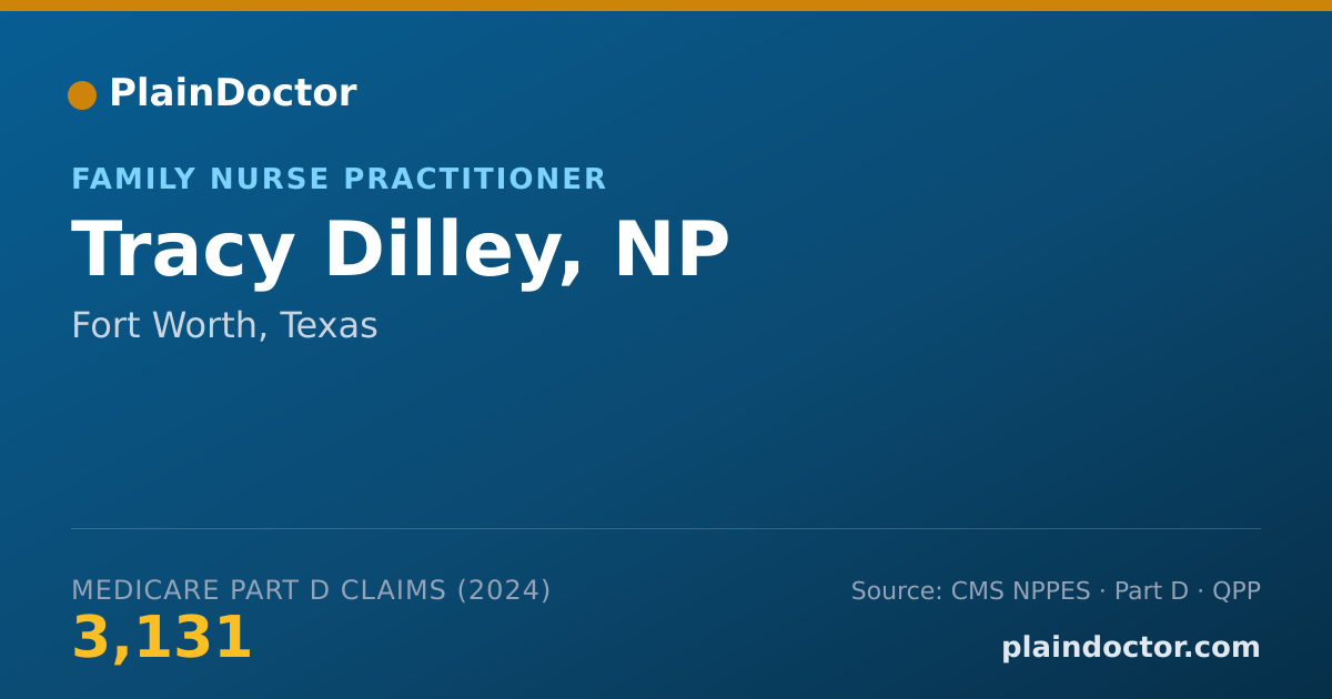 Shareable card for Tracy Dilley, NP - Family Nurse Practitioner, Fort Worth, TX