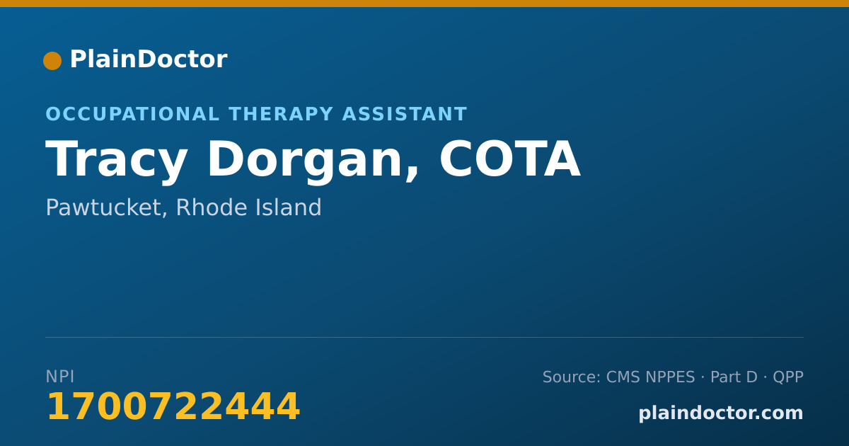 Shareable card for Tracy Dorgan, COTA - Occupational Therapy Assistant, Pawtucket, RI