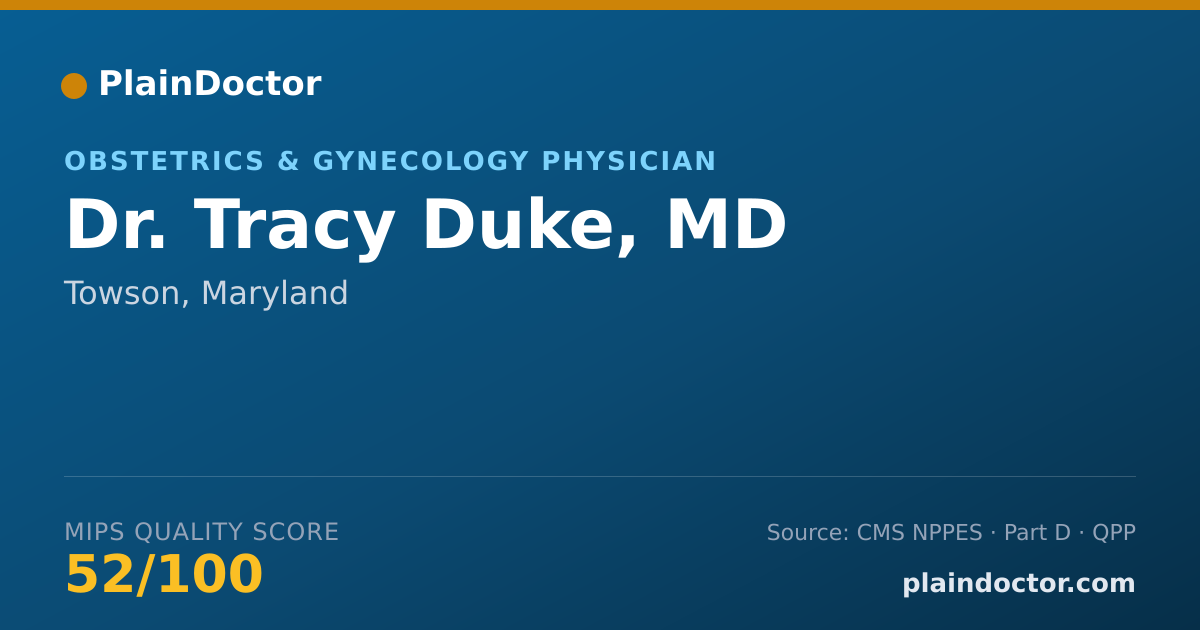 Shareable card for Tracy Duke, MD - Obstetrics & Gynecology Physician, Towson, MD