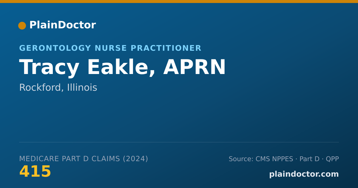 Shareable card for Tracy Eakle, APRN - Acute Care Nurse Practitioner, Rockford, IL