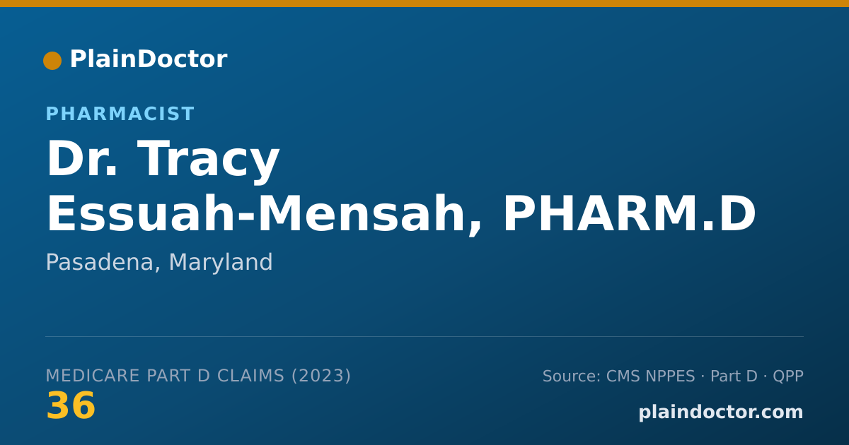 Shareable card for Tracy Essuah-Mensah, PHARM.D - Pharmacist, Pasadena, MD