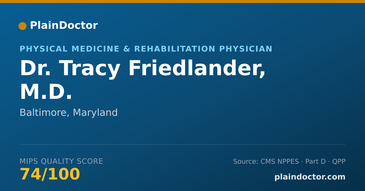 Shareable card for Tracy Friedlander, M.D. - Physical Medicine & Rehabilitation Physician, Baltimore, MD