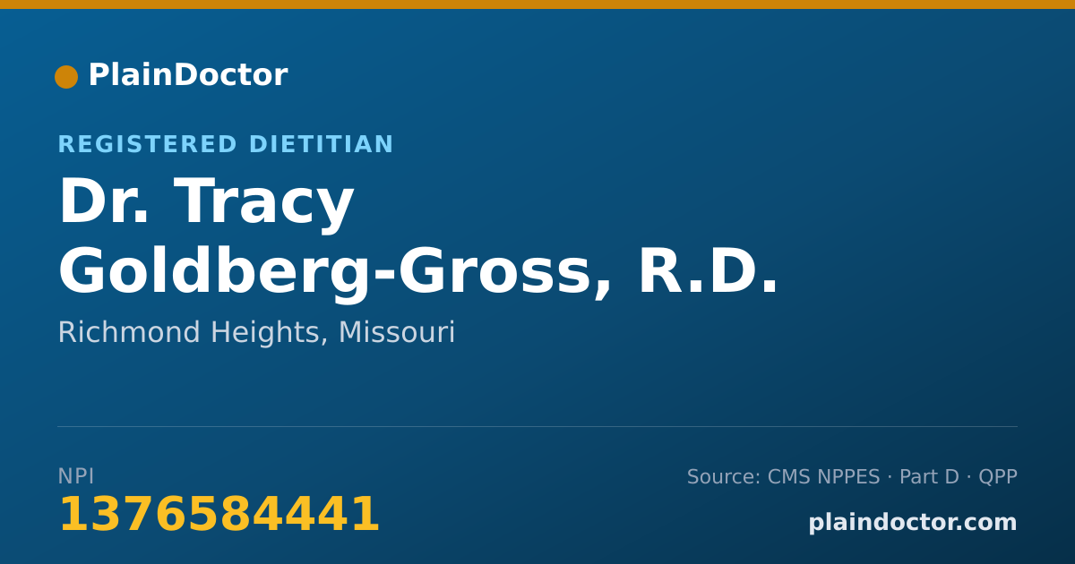 Shareable card for Tracy Goldberg-Gross, R.D. - Registered Dietitian, Richmond Heights, MO