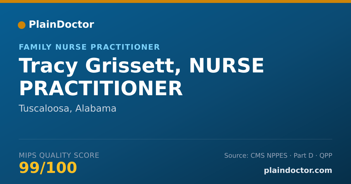 Shareable card for Tracy Grissett, NURSE PRACTITIONER - Family Nurse Practitioner, Tuscaloosa, AL
