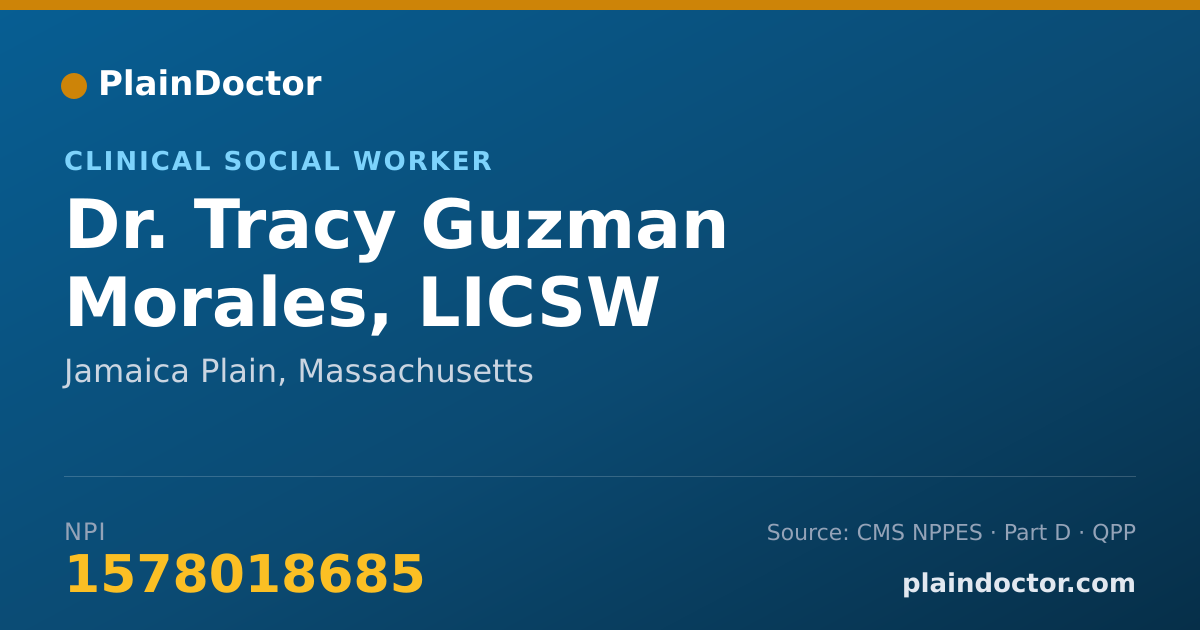 Shareable card for Tracy Guzman Morales, LICSW - Clinical Social Worker, Jamaica Plain, MA