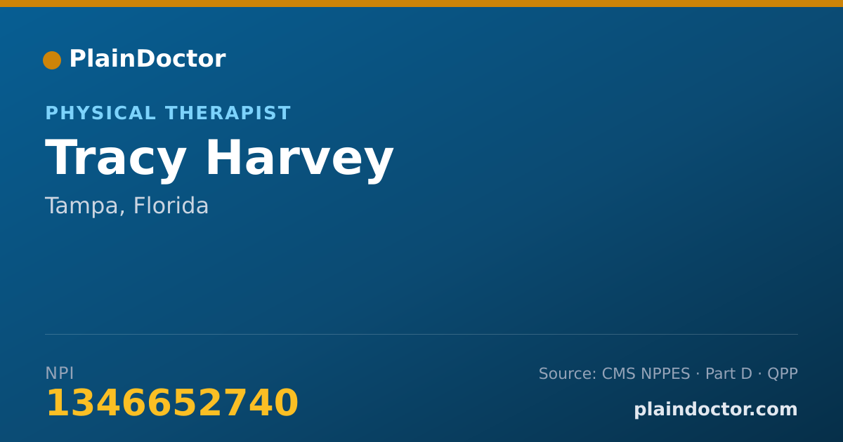 Shareable card for Tracy Harvey - Physical Therapist, Tampa, FL