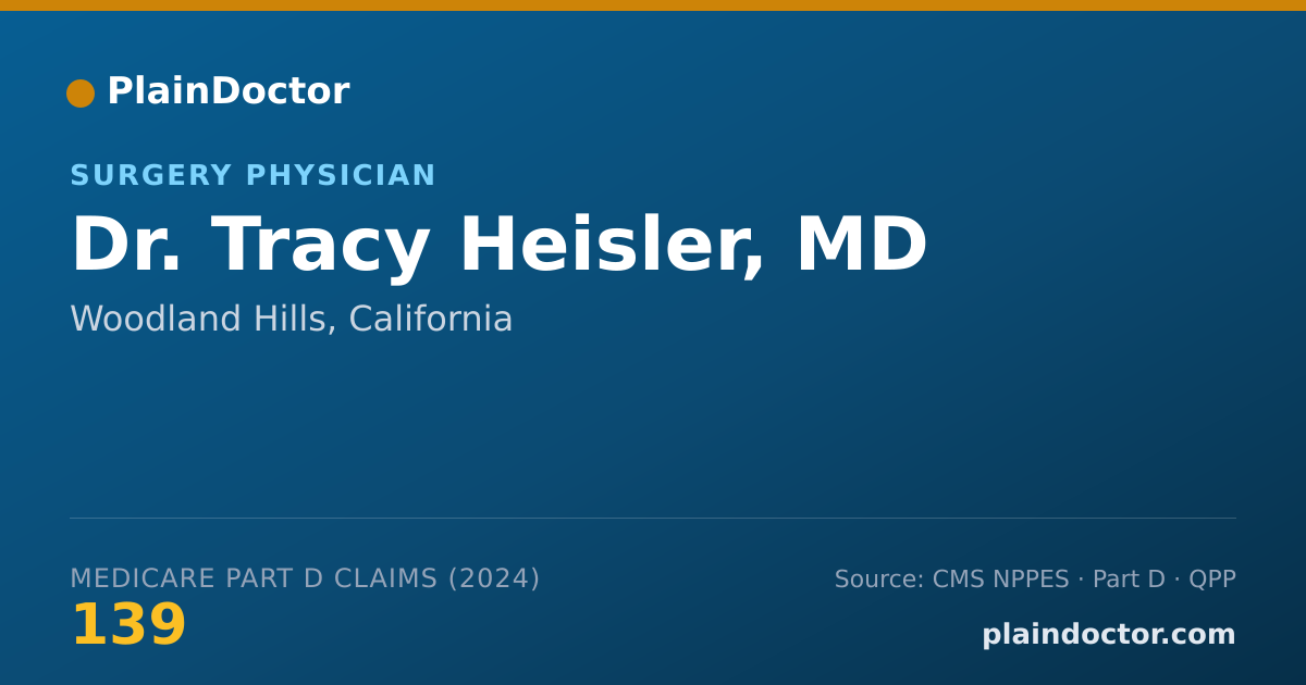 Shareable card for Tracy Heisler, MD - Surgery Physician, Woodland Hills, CA