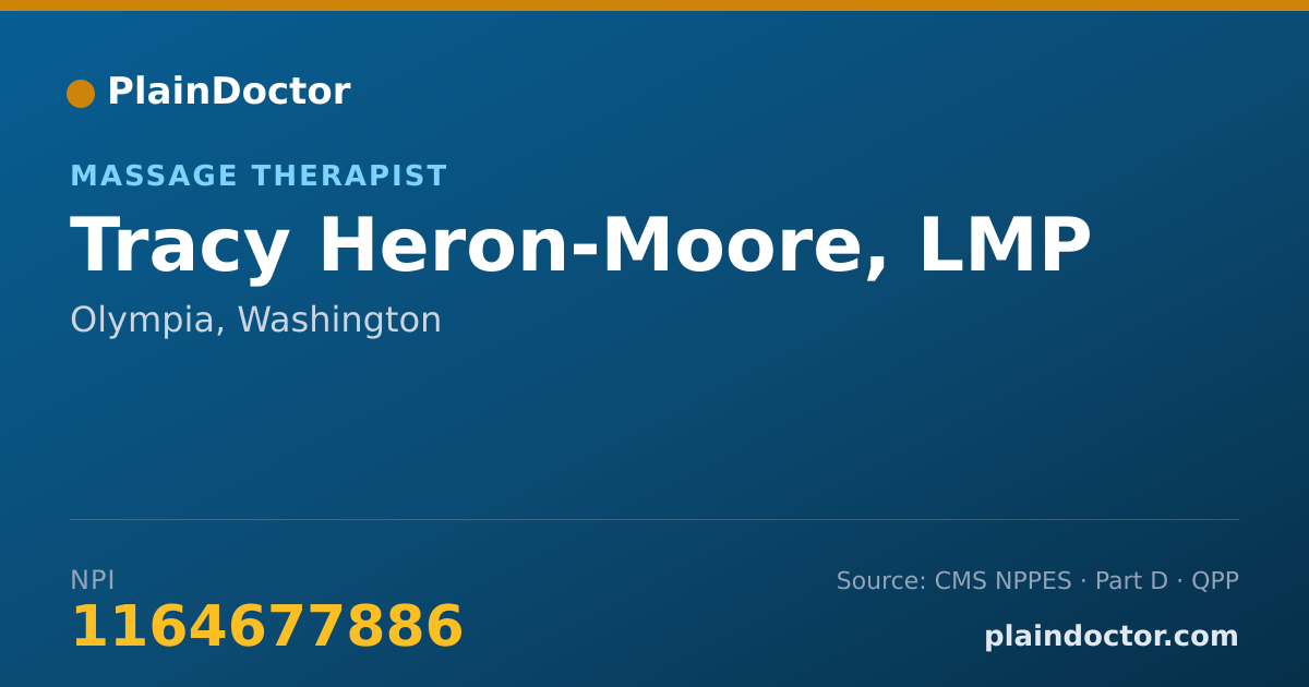 Shareable card for Tracy Heron-Moore, LMP - Massage Therapist, Olympia, WA