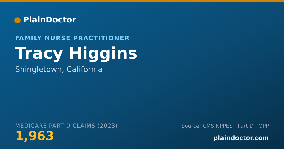 Shareable card for Tracy Higgins - Family Nurse Practitioner, Shingletown, CA