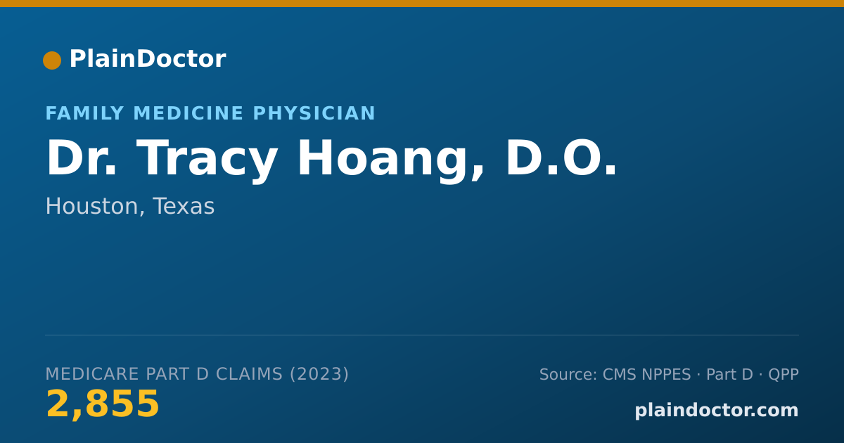 Shareable card for Tracy Hoang, D.O. - Family Medicine Physician, Houston, TX