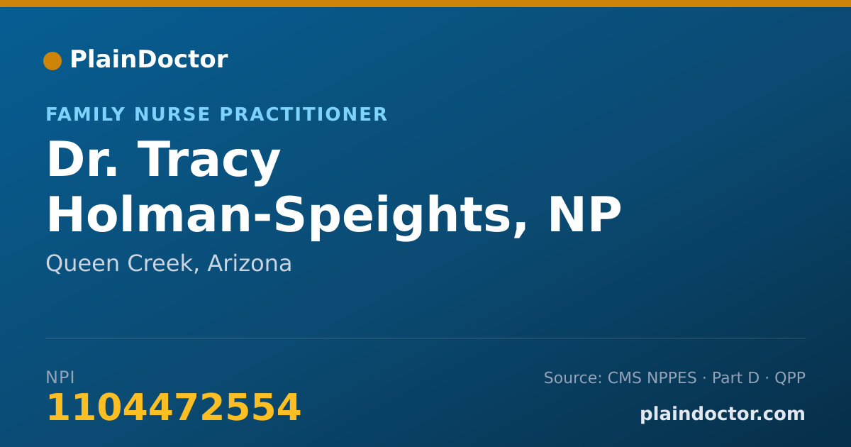 Shareable card for Tracy Holman-Speights, NP - Family Nurse Practitioner, Queen Creek, AZ