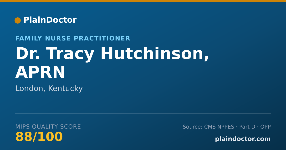 Shareable card for Tracy Hutchinson, APRN - Family Nurse Practitioner, London, KY