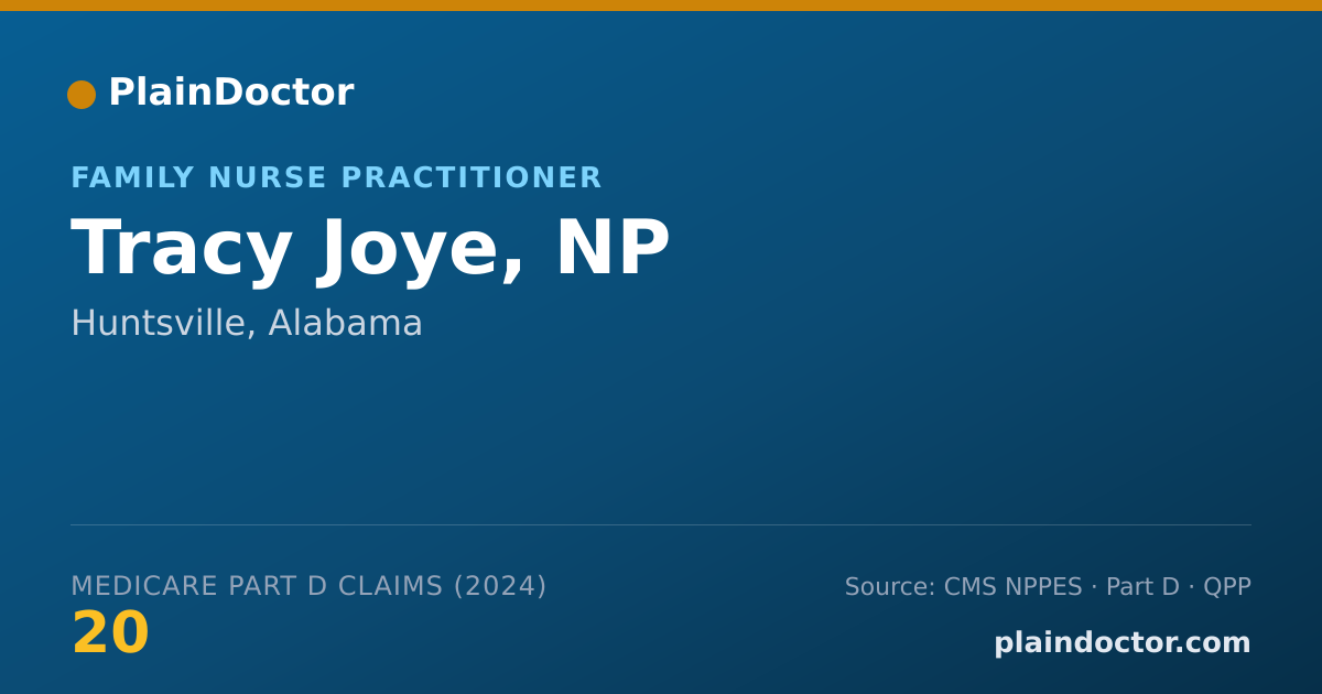 Shareable card for Tracy Joye, NP - Family Nurse Practitioner, Huntsville, AL