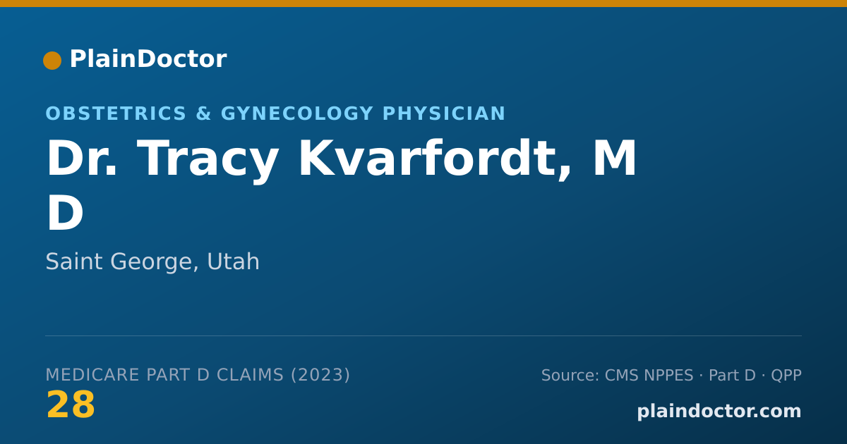 Shareable card for Tracy Kvarfordt, M D - Obstetrics & Gynecology Physician, Saint George, UT