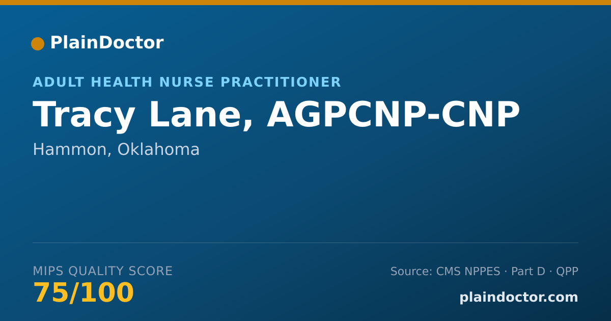 Shareable card for Tracy Lane, AGPCNP-CNP - Adult Health Nurse Practitioner, Hammon, OK