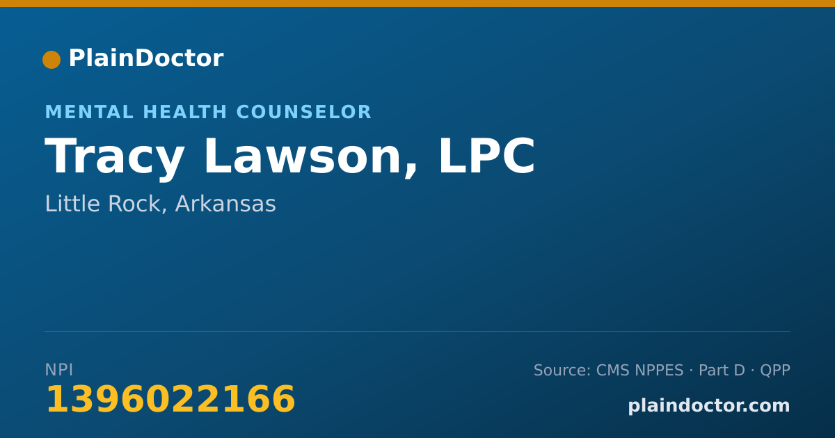 Shareable card for Tracy Lawson, LPC - Mental Health Counselor, Little Rock, AR