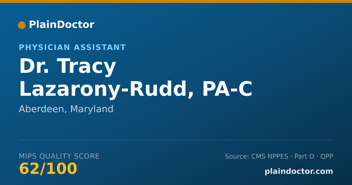 Shareable card for Tracy Lazarony-Rudd, PA-C - Physician Assistant, Aberdeen, MD