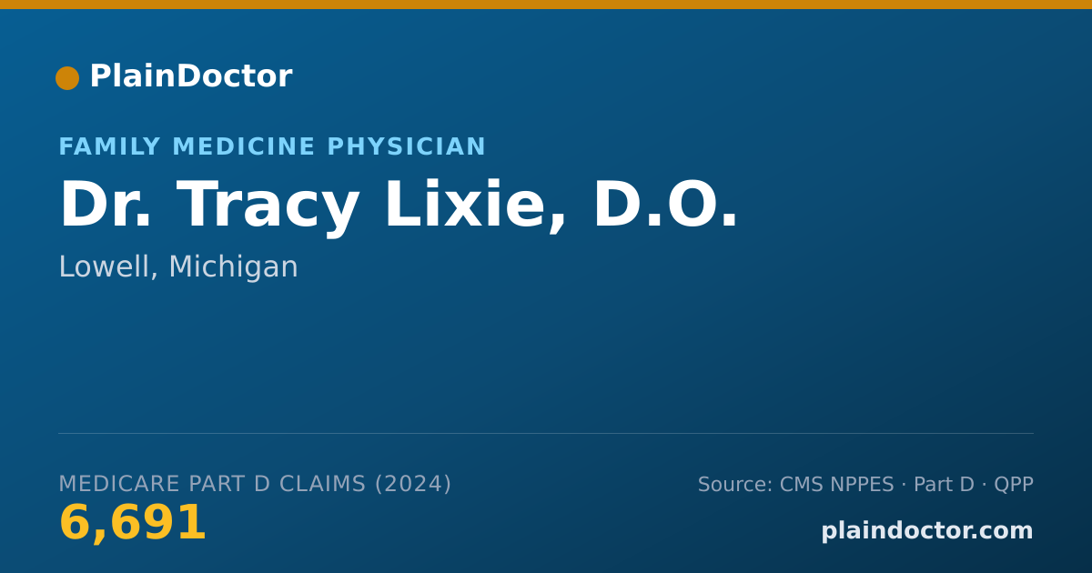 Shareable card for Tracy Lixie, D.O. - Family Medicine Physician, Lowell, MI