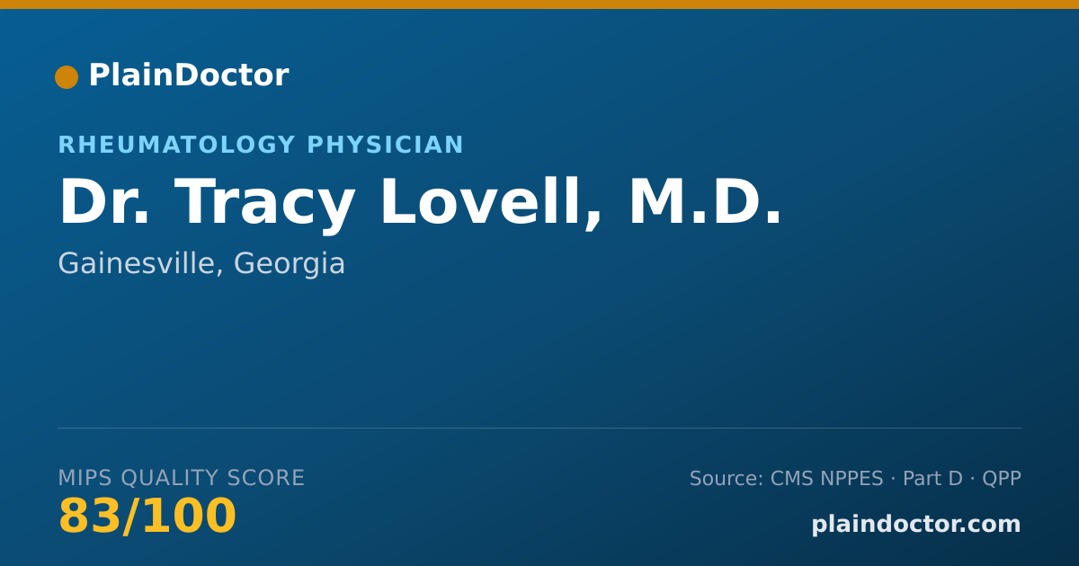 Shareable card for Tracy Lovell, M.D. - Rheumatology Physician, Gainesville, GA
