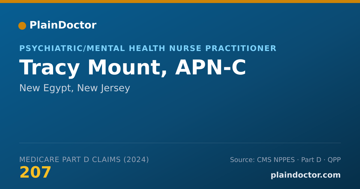 Shareable card for Tracy Mount, APN-C - Psychiatric/Mental Health Nurse Practitioner, New Egypt, NJ