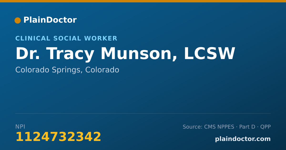 Shareable card for Tracy Munson, LCSW - Clinical Social Worker, Colorado Springs, CO
