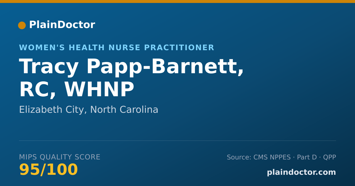 Shareable card for Tracy Papp-Barnett, RC, WHNP - Women's Health Nurse Practitioner, Elizabeth City, NC