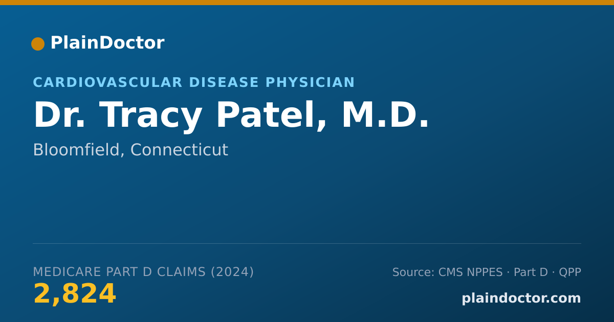 Shareable card for Tracy Patel, M.D. - Cardiovascular Disease Physician, Bloomfield, CT