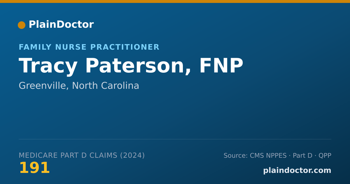 Shareable card for Tracy Paterson, FNP - Family Nurse Practitioner, Greenville, NC