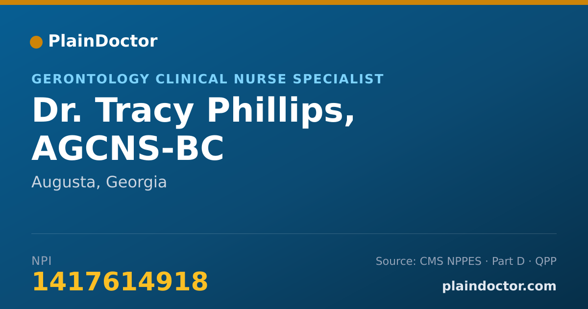 Shareable card for Tracy Phillips, AGCNS-BC - Gerontology Clinical Nurse Specialist, Augusta, GA