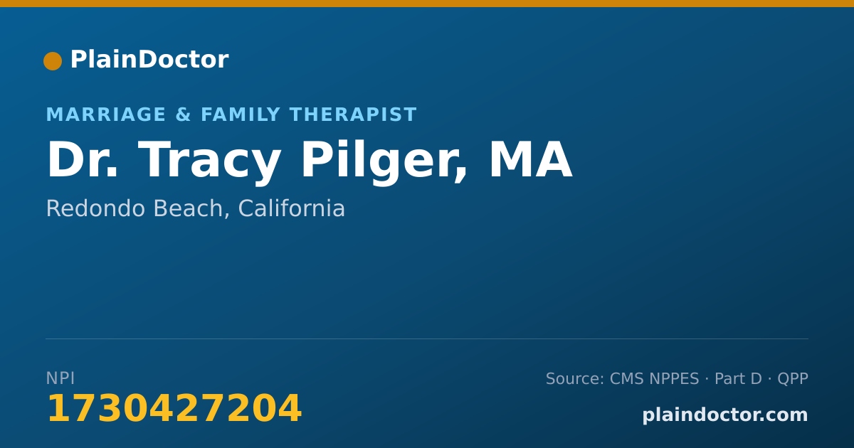 Shareable card for Tracy Pilger, MA - Marriage & Family Therapist, Redondo Beach, CA