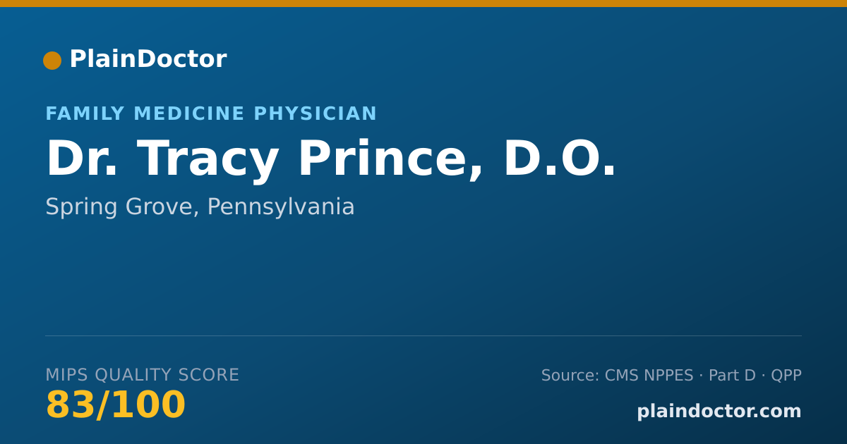 Shareable card for Tracy Prince, D.O. - Family Medicine Physician, Spring Grove, PA