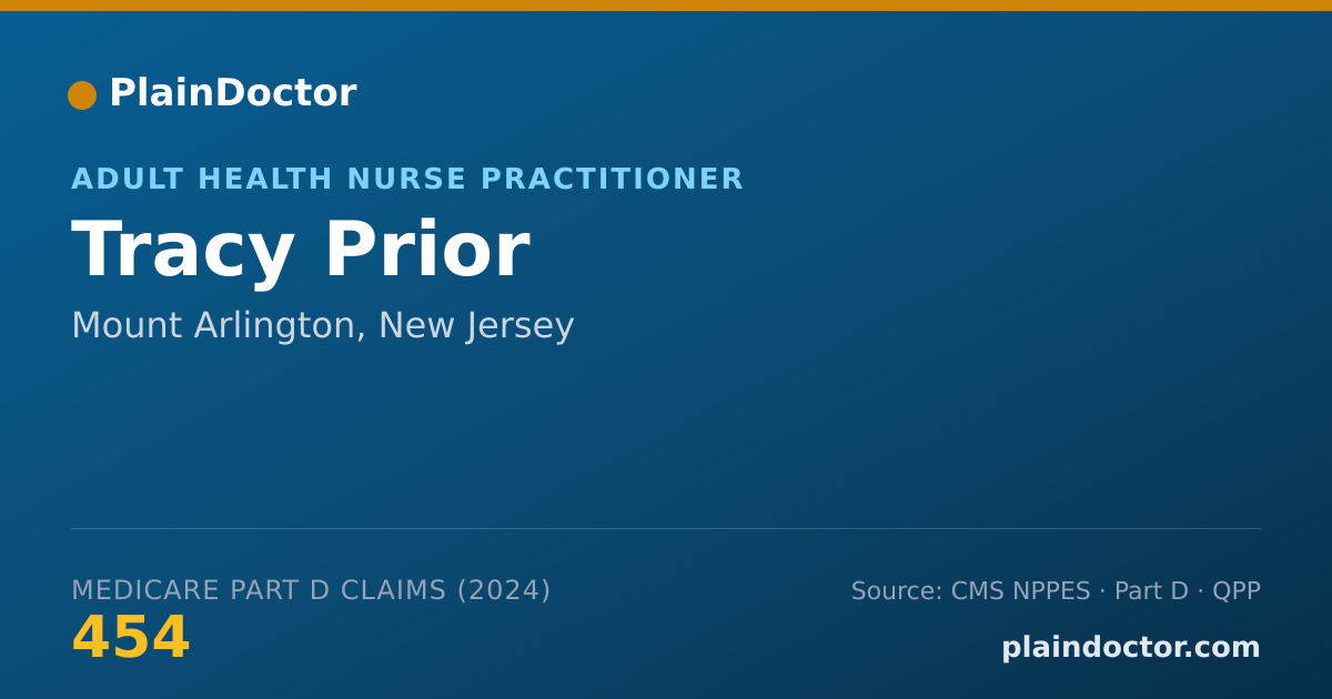 Shareable card for Tracy Prior - Adult Health Nurse Practitioner, Mount Arlington, NJ
