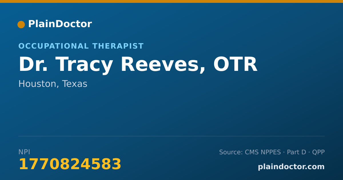 Shareable card for Tracy Reeves, OTR - Occupational Therapist, Houston, TX