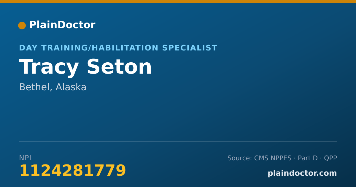 Shareable card for Tracy Seton - Day Training/Habilitation Specialist, Bethel, AK