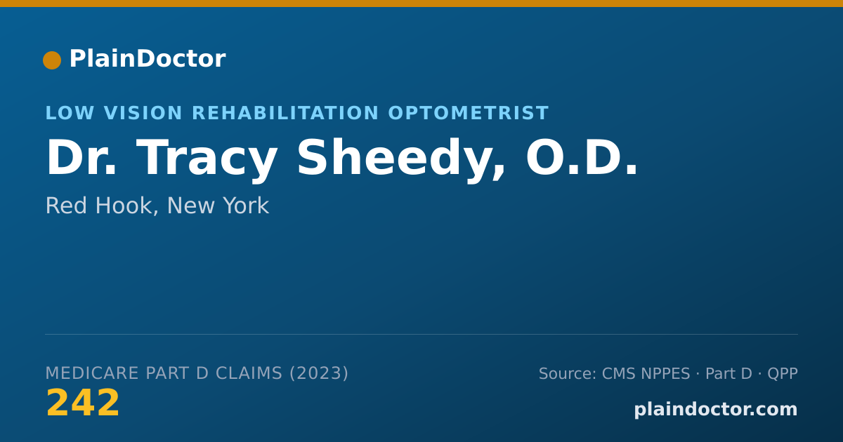 Shareable card for Tracy Sheedy, O.D. - Low Vision Rehabilitation Optometrist, Red Hook, NY