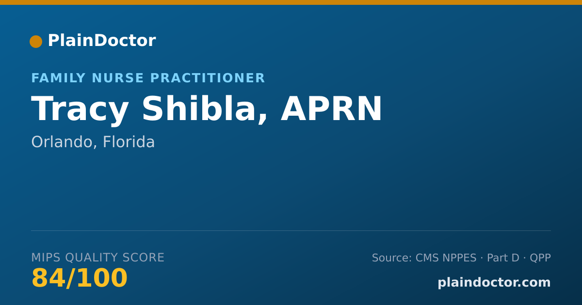 Shareable card for Tracy Shibla, APRN - Family Nurse Practitioner, Orlando, FL