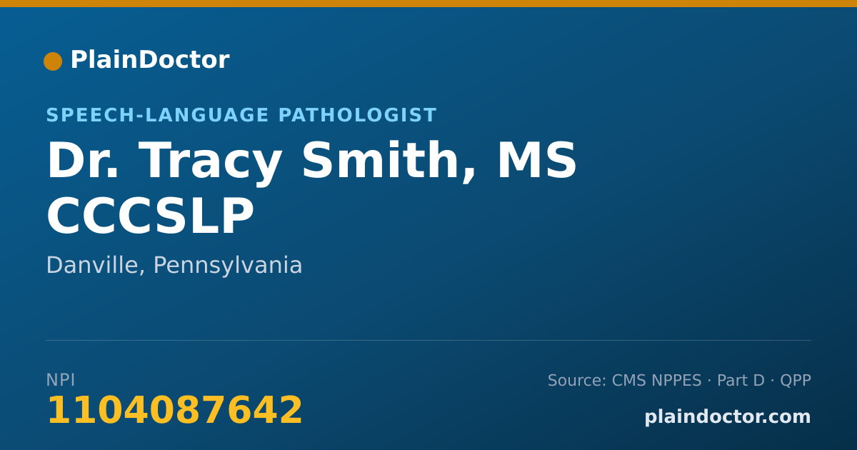 Shareable card for Tracy Smith, MS CCCSLP - Speech-Language Pathologist, Danville, PA