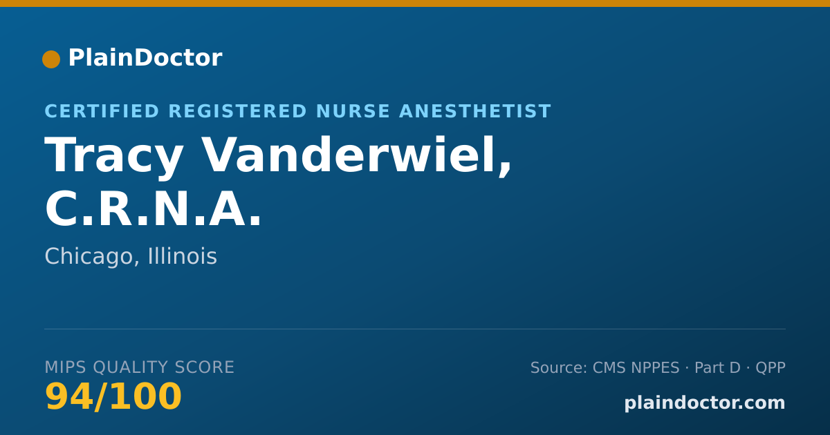 Shareable card for Tracy Vanderwiel, C.R.N.A. - Certified Registered Nurse Anesthetist, Chicago, IL