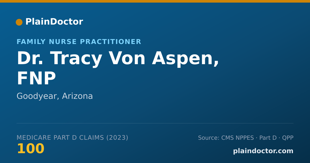 Shareable card for Tracy Von Aspen, FNP - Family Nurse Practitioner, Goodyear, AZ