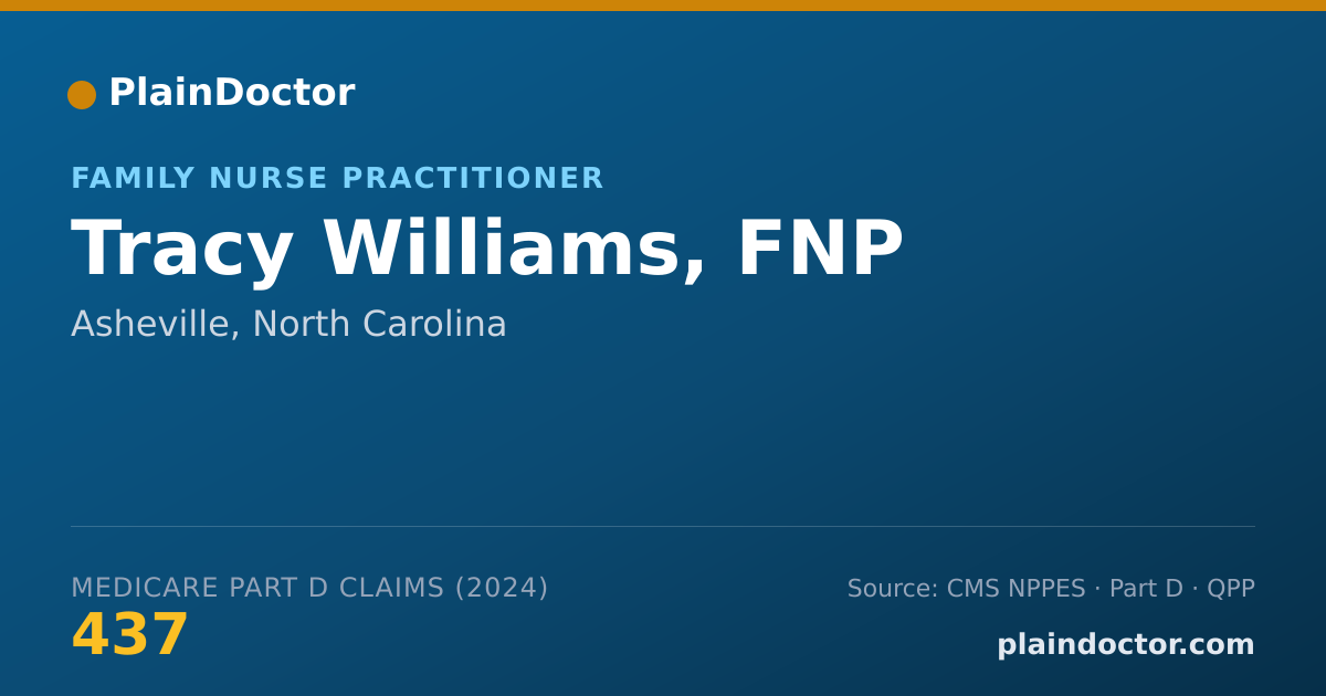 Shareable card for Tracy Williams, FNP - Family Nurse Practitioner, Asheville, NC