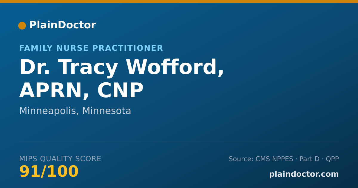 Shareable card for Tracy Wofford, APRN, CNP - Family Nurse Practitioner, Minneapolis, MN