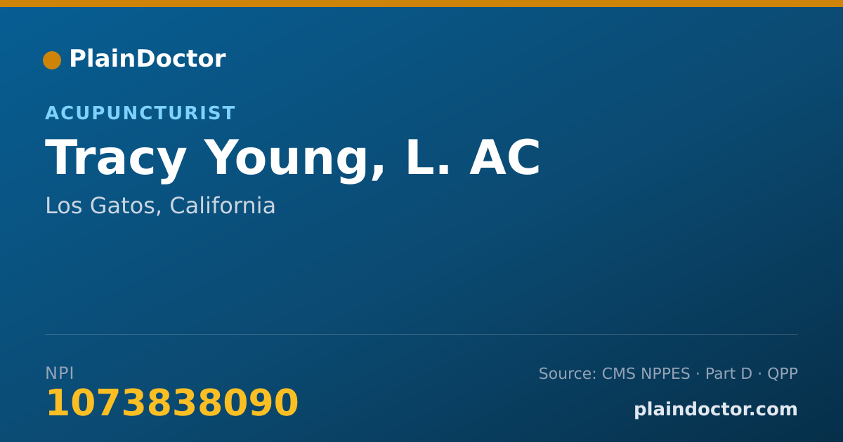 Shareable card for Tracy Young, L. AC - Acupuncturist, Los Gatos, CA