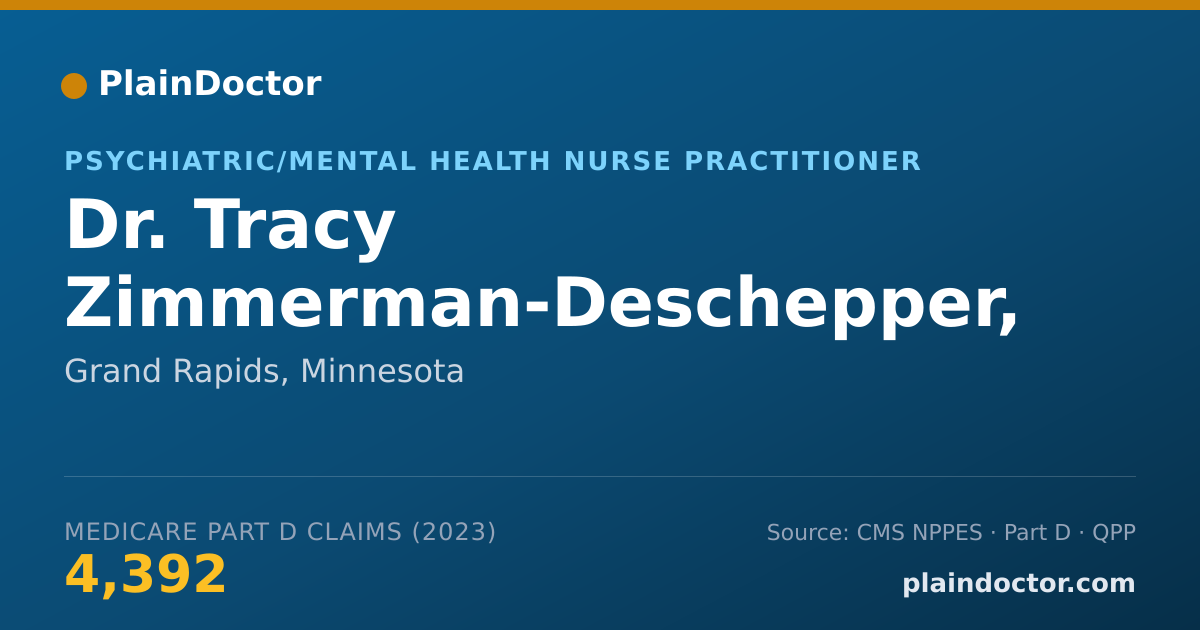 Shareable card for Tracy Zimmerman-Deschepper, APRN - Psychiatric/Mental Health Nurse Practitioner, Grand Rapids, MN