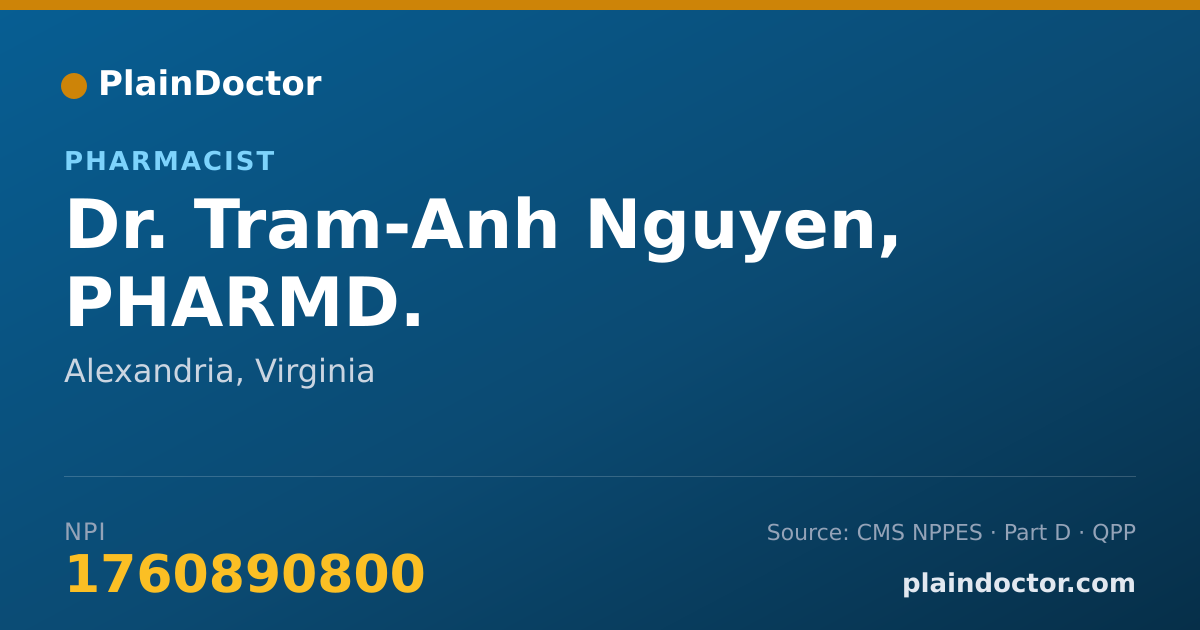 Shareable card for Tram-Anh Nguyen, PHARMD. - Pharmacist, Alexandria, VA