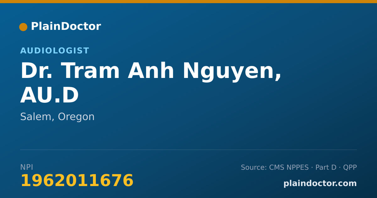 Shareable card for Tram Anh Nguyen, AU.D - Audiologist, Salem, OR
