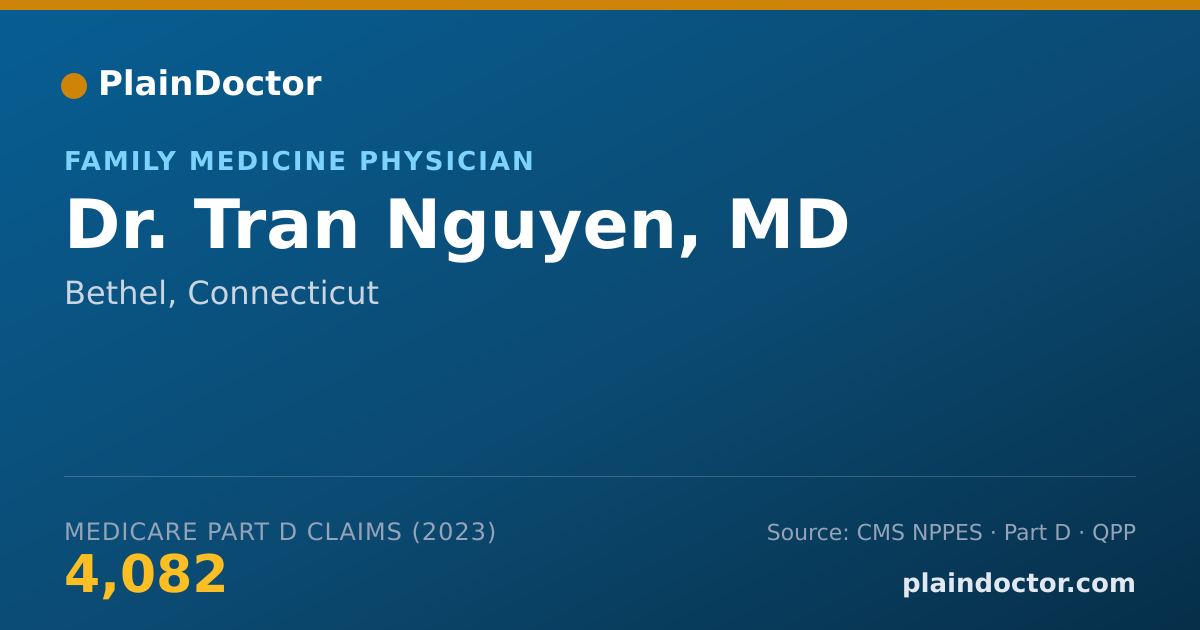 Shareable card for Tran Nguyen, MD - Family Medicine Physician, Bethel, CT