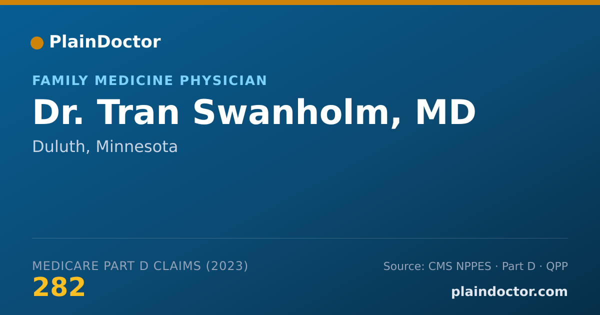 Shareable card for Tran Swanholm, MD - Family Medicine Physician, Duluth, MN