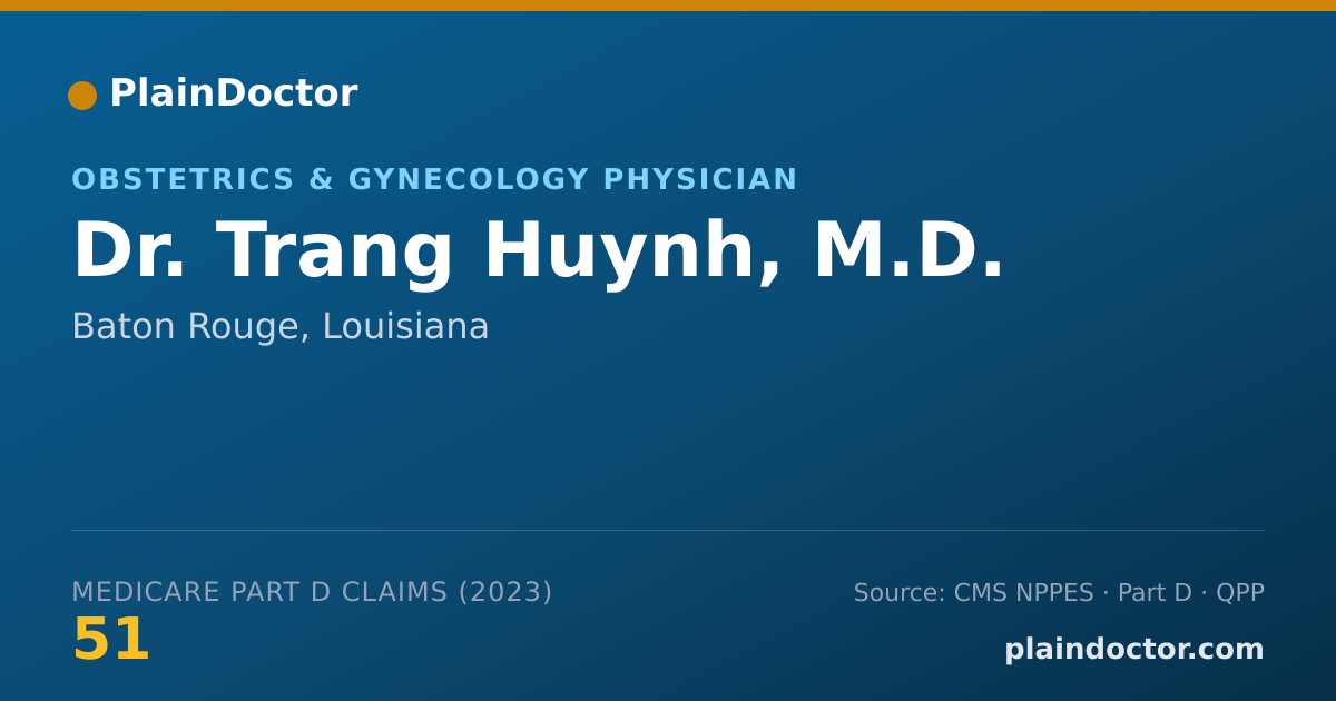 Shareable card for Trang Huynh, M.D. - Obstetrics & Gynecology Physician, Baton Rouge, LA
