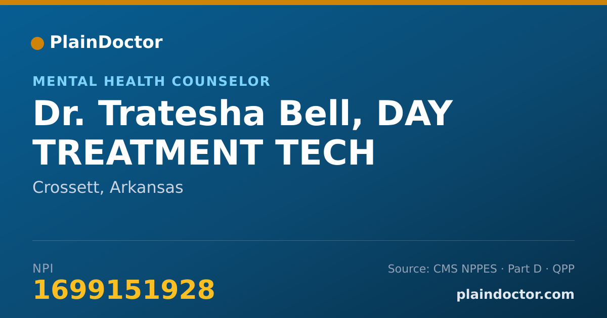 Shareable card for Tratesha Bell, DAY TREATMENT TECH - Mental Health Counselor, Crossett, AR