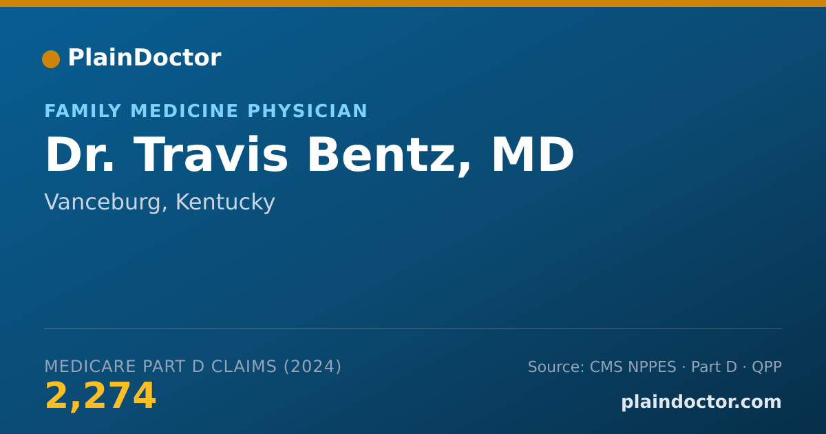 Shareable card for Travis Bentz, MD - Family Medicine Physician, Vanceburg, KY